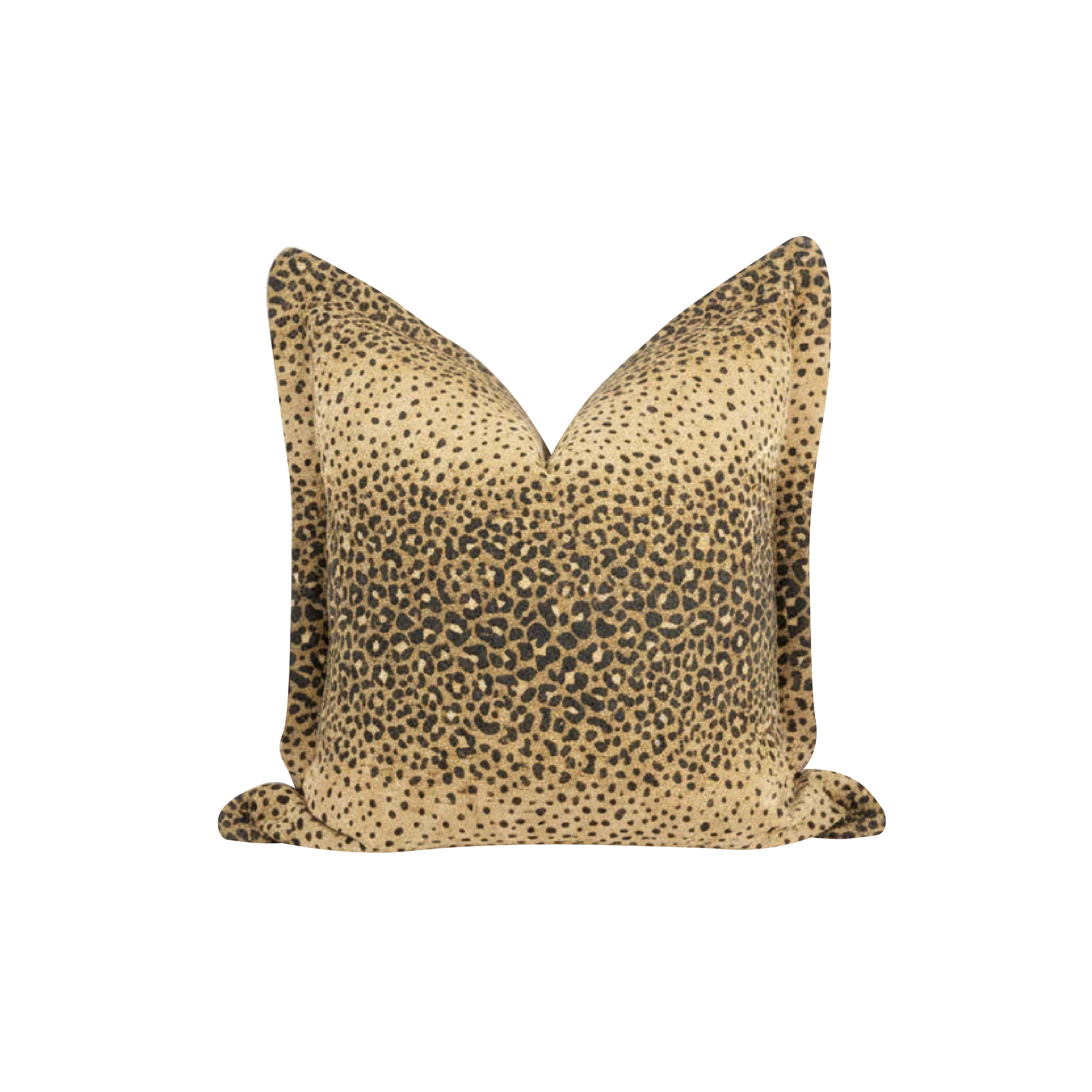 Leopard print pillow on a white background
